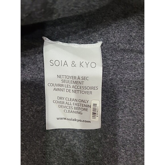 Soia & Kyo LRG.Samia gray wool-blend belted wrap Reversible/double Face coat - Picture 4 of 16